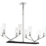Highland Crossing Linear Pendant - Polished Nickel / Clear