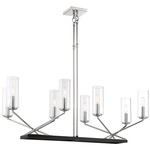 Highland Crossing Linear Pendant - Polished Nickel / Clear