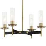 Baldwin Park Chandelier - Coal / Soft Brass / Clear Ribbed