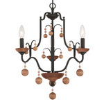 Colonial Charm Chandelier - Bronze / Walnut