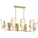 Ricochet Linear Chandelier - Soft Brass / White