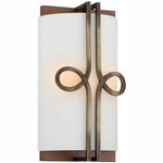 Yorkville Wall Sconce - Aged Darkwood / Silver Patina / Etched Glass