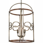 Yorkville Foyer Pendant - Aged Darkwood / Silver Patina