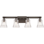 Graham Avenue Bathroom Vanity Light - Smoked Iron / Clear