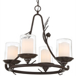 Ponderosa Ridge Chandelier - Weathered Spruce / Clear