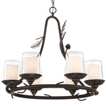 Ponderosa Ridge Chandelier - Weathered Spruce / Clear