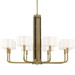 Chelsea Chandelier - Soft Brass / White