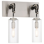 Pullman Junction Bathroom Vanity Light - Brushed Nickel / Coal / Clear