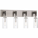 Pullman Junction Bathroom Vanity Light - Brushed Nickel / Coal / Clear