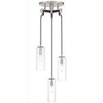 Pullman Junction Multi Light Pendant - Brushed Nickel / Coal / Clear