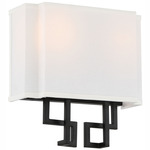 Upham Estates Wall Sconce - Coal / White Linen