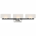 Drury Bathroom Vanity Light - Coal / Polished Nickel / Etched White