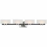 Drury Bathroom Vanity Light - Coal / Polished Nickel / Etched White