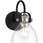 Monico Wall Sconce - Coal / Polished Nickel / Clear Seeded