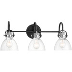 Monico Bathroom Vanity Light - Coal / Polished Nickel / Clear Seeded