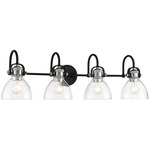 Monico Bathroom Vanity Light - Coal / Polished Nickel / Clear Seeded