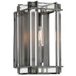 Langen Square Wall Sconce - Antique Nickel / Clear