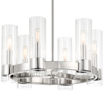 Vernon Place Chandelier - Chrome / Clear Ribbed