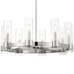 Vernon Place Chandelier - Chrome / Clear Ribbed