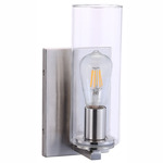 Acacia Wall Sconce - Brushed Nickel / Clear