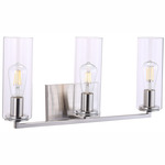 Acacia Bathroom Vanity Light - Brushed Nickel / Clear