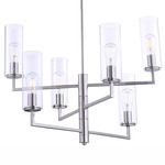 Acacia Chandelier - Brushed Nickel / Clear