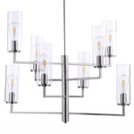 Acacia Chandelier - Brushed Nickel / Clear