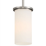 Haisley Convertible Pendant - Brushed Nickel / Etched White