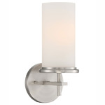 Haisley Wall Sconce - Brushed Nickel / Etched White