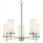 Haisley Chandelier - Brushed Nickel / Etched White