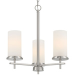 Haisley Chandelier - Brushed Nickel / Etched White