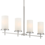 Haisley Linear Pendant - Brushed Nickel / Etched White
