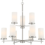 Haisley Chandelier - Brushed Nickel / Etched White
