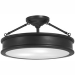 Harbour Point Large Semi-Flush Mount - Coal / Etched White