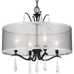 Laurel Estate Shade Convertible Pendant - Coal / Translucent Sheer