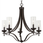 Elyton Chandelier - Downtown Bronze / Clear Seedy