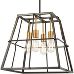 Keeley Calle Chandelier - Painted Bronze / Brushed Brass
