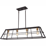 Keeley Calle Island Light - Painted Bronze / Brushed Brass