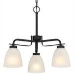 Kaitlen Convertible Chandelier - Coal / Etched Glass