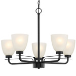 Kaitlen Chandelier - Coal / Etched Glass