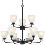 Kaitlen Chandelier - Coal / Etched Glass