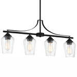 Shyloh Linear Pendant - Coal / Clear Seeded