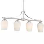 Shyloh Linear Pendant - Brushed Nickel / Etched Opal