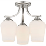 Shyloh Convertible Chandelier - Brushed Nickel / Etched Opal