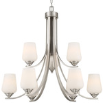 Shyloh Chandelier - Brushed Nickel / Etched Opal