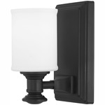 Harbour Point Wall Sconce - Coal / Etched Opal