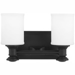 Harbour Point Bathroom Vanity Light - Coal / Etched Opal