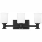 Harbour Point Bathroom Vanity Light - Coal / Etched Opal