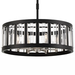 Majestic Splendor Wide Pendant - Coal / Polished Nickel / Clear