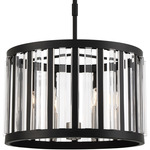 Majestic Splendor Wide Pendant - Coal / Polished Nickel / Clear